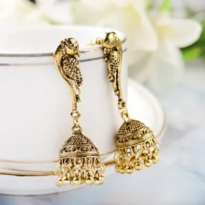 Authentic Radiant Peacock 22K Gold-Plated Bohemian Wedding Earrings