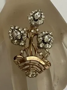 Authentic The Enchanted Garden A Two- Tone Gold- Plated Brooch Pin