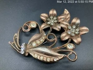 Authentic Enchanted Rose‑Gold Lily Brooch – Art Deco Guardian of Grace