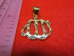 Authentic 14KT GOLD PLATED SMALL ALLAH, MOHAMMED 1 1/8 " HIGH CHARM PENDANT