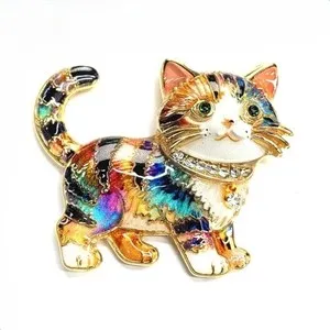 Authentic The Gilded Familiar: Enamel Kitten Talisman
