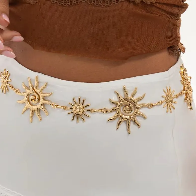 Authentic Radiant Solar Bloom Gilded Waist Talisman