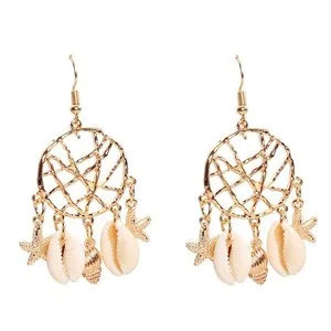Authentic Celestial Tide Whispers: Gold-Plated Star and Seashell Talismans