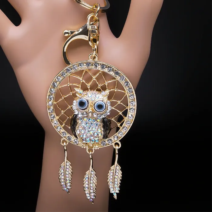 Authentic The Nocturnal Guardian: Crystal Owl Dreamcatcher Talisman
