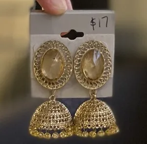 Authentic Gilded Echoes of the Celestial Palace Jhumka Earrings
