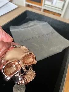 Authentic Mystic Rose‑Gold Skull Cuff – Custom Sacred Elegance