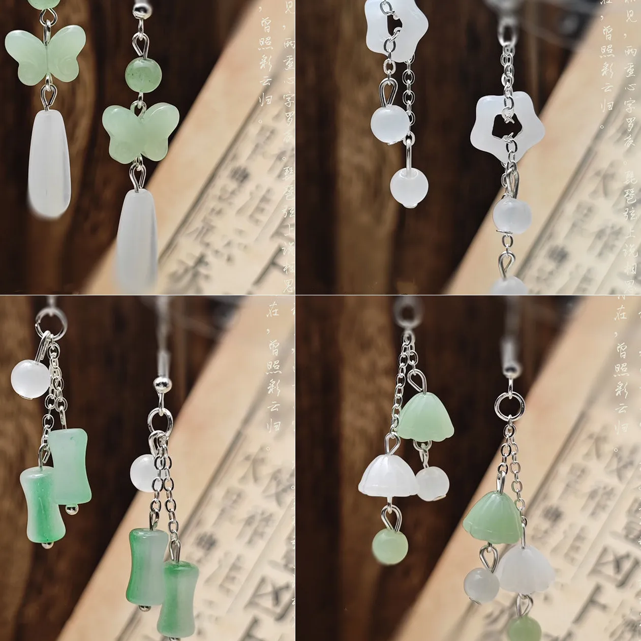 Authentic Celestial Butterfly: Ethereal Jade Amulet Earrings