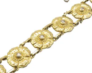 Authentic Celestial Embrace The Enchanted Gold- Plated Silver Flower Bracelet