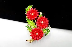 Authentic The Verdant Bloom: 1956 Trifari Enamel Floral Talisman
