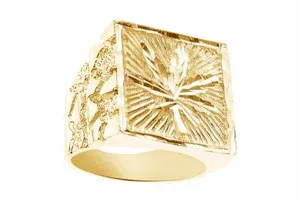 Authentic The Verdant Sovereign Nugget Ring in 14kt Gold Plate