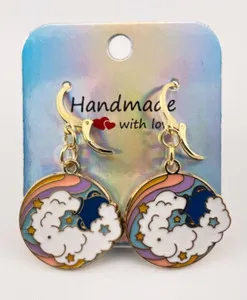 Authentic Rainbow Pot of Gold Earrings: Enamel & 24k Gold‑Plated Radiance