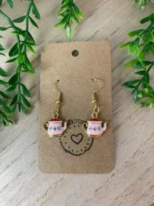 Authentic The Whispering Teapot 18k Gold Plated Talisman Earrings