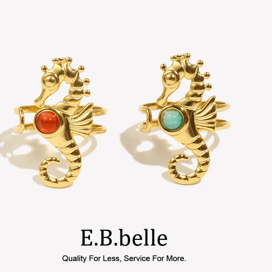 Authentic Tides of Renewal: The Amazonite Seahorse Tidal Cuff