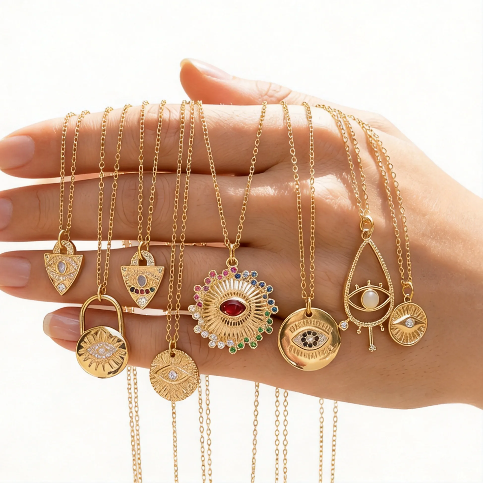 Authentic Radiant Ward of the Gaze Gold-Plated Evil Eye Talisman