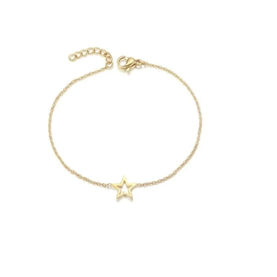 Authentic Star Charm Bracelet Delicate Gold Plated Classic Design