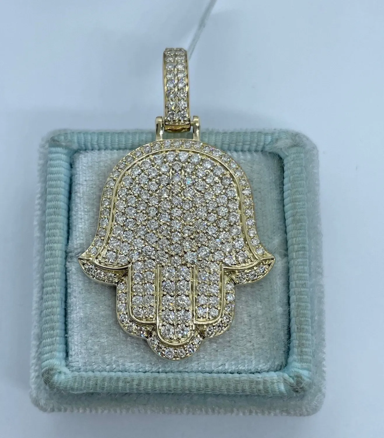 Authentic The Golden Hand of Sanctuary: 2Ct Lab-Created Diamond Hamsa Talisman