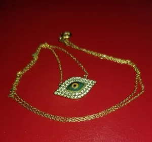 Authentic Mystic Gold‑Vermeil Evil Eye Talisman Necklace