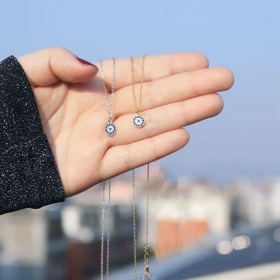 Authentic The Glimmering Aegis: Dainty Turkish Crystal Evil Eye Talisman