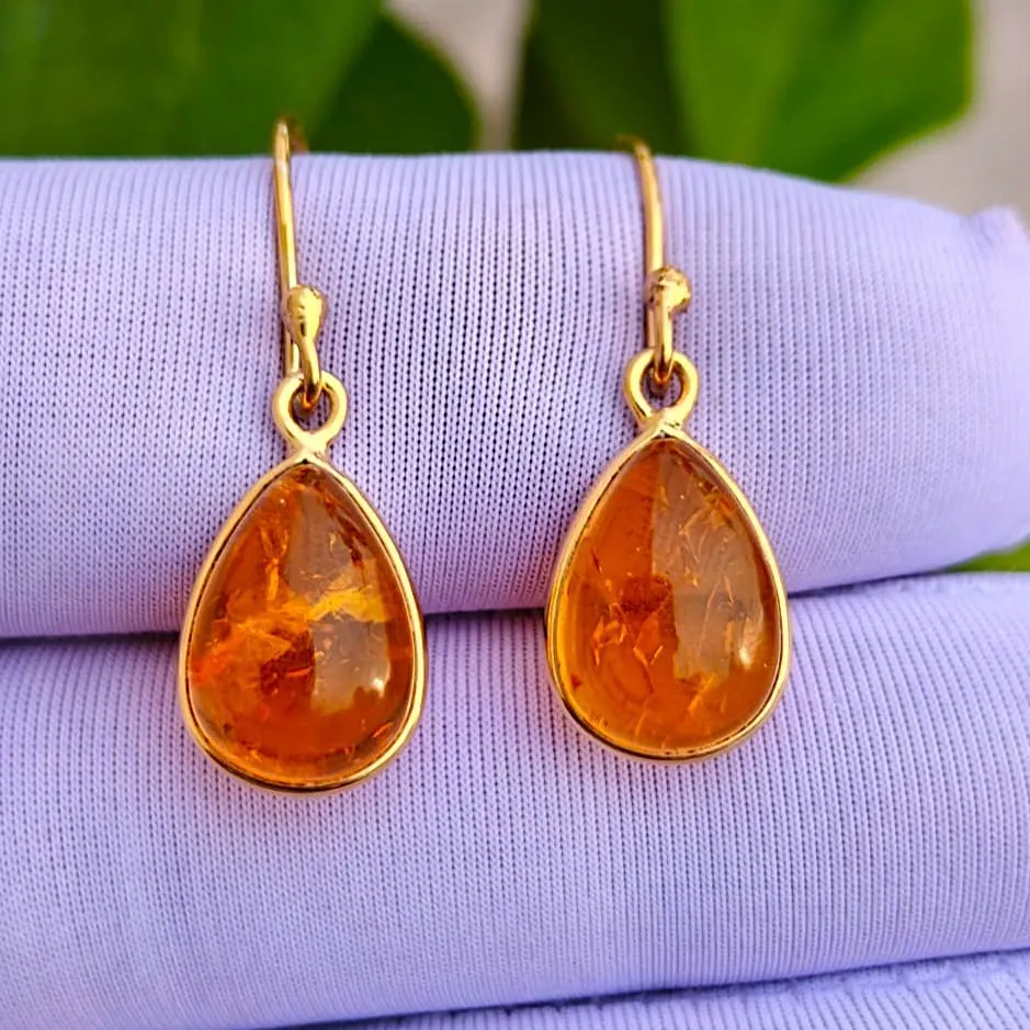 Authentic Sunfire Tears Handcrafted Amber Earrings Of Golden Light And Ancient Memory
