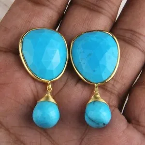 Authentic Celestial Turquoise & Gilded Radiance Dangle Earrings