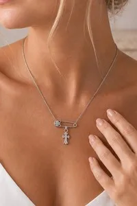 Authentic The Celestial Anchor: Radiant Cross and Sacred Pin Pendant