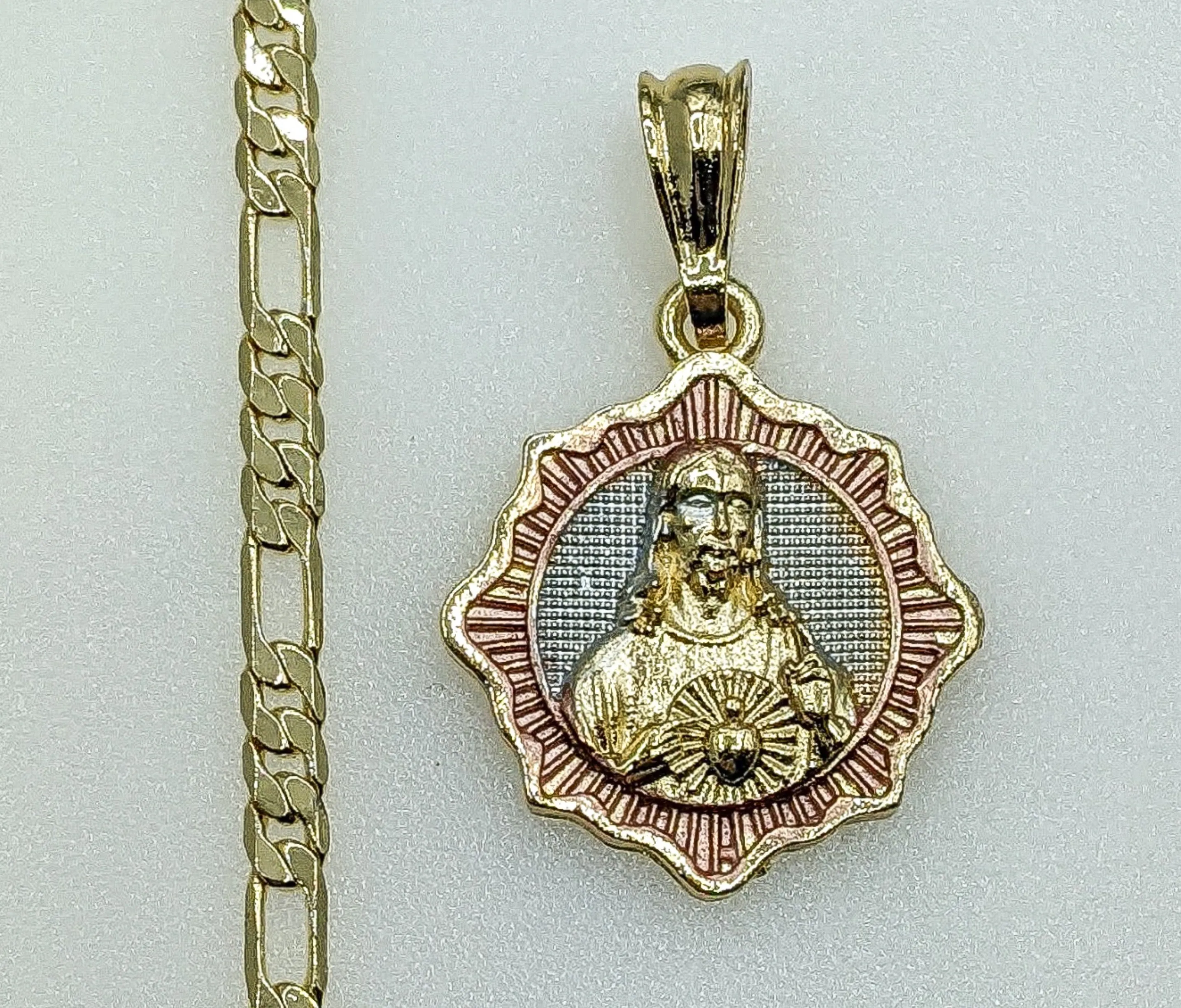 Authentic The Sacred Heart Radiant Gold Devotional Amulet