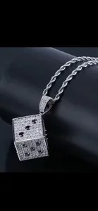 Authentic Fortune's Gleaming Dice: 14k Gold‑Plated Heavy Pendant