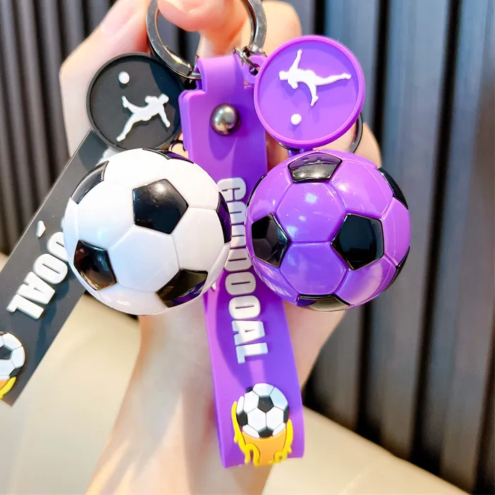 Authentic Football Keychain For Fan Pvc Soft Glue Soccer Pendant Keychain Accessories Bag Decoration Qatar Cup Souvenirs Key Chain