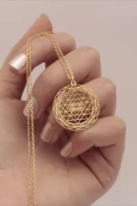 Authentic Eternal Sacred Geometry Charm Pendant – 14K Gold‑Plated Aura‑Infused Talisman with Free‑Flowing Chain