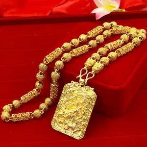Authentic The Celestial Dragon and Compassionate Guardian Amulet in 24K Gold