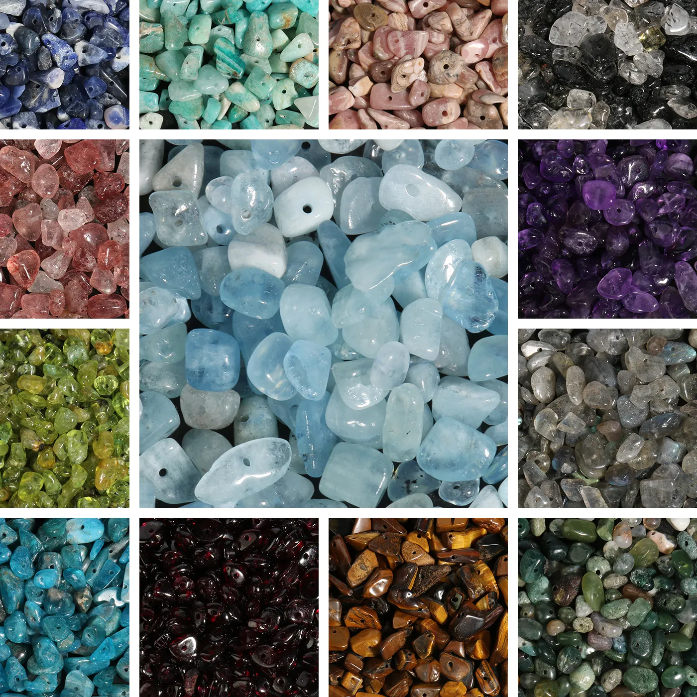Authentic Sacred Earth Fragments: Natural Tiger Eye, Amethyst, and Agate Chip Gravel Beads