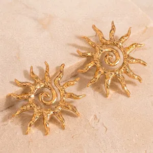 Authentic Celestial Solar Spiral Amulet Earrings