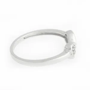 Authentic The Eternal Bond Diamond Double Heart Talisman Ring in 14k White Gold Plate