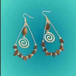 Authentic Golden Tiger's Eye Swirl Dangles: Guardians of the Wild