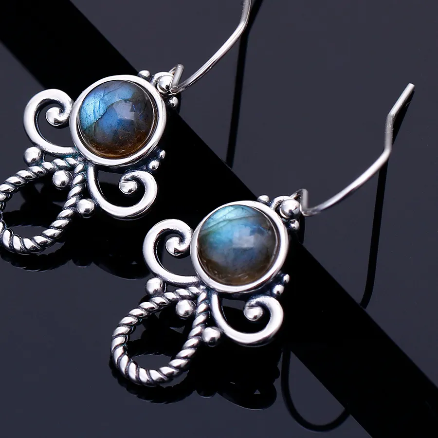 Authentic Auroral Whispers Labradorite Silver Talisman Earrings