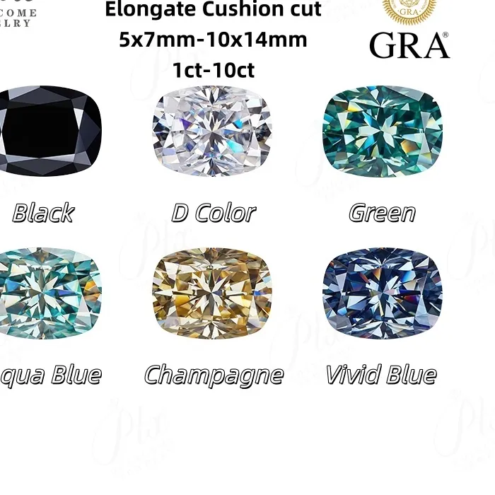 Authentic Moissanite Stone Elongate Cushion Cut D Color Vvs1 5X7Mm Lab Grown Super White Certified For Jewelry Making Materials