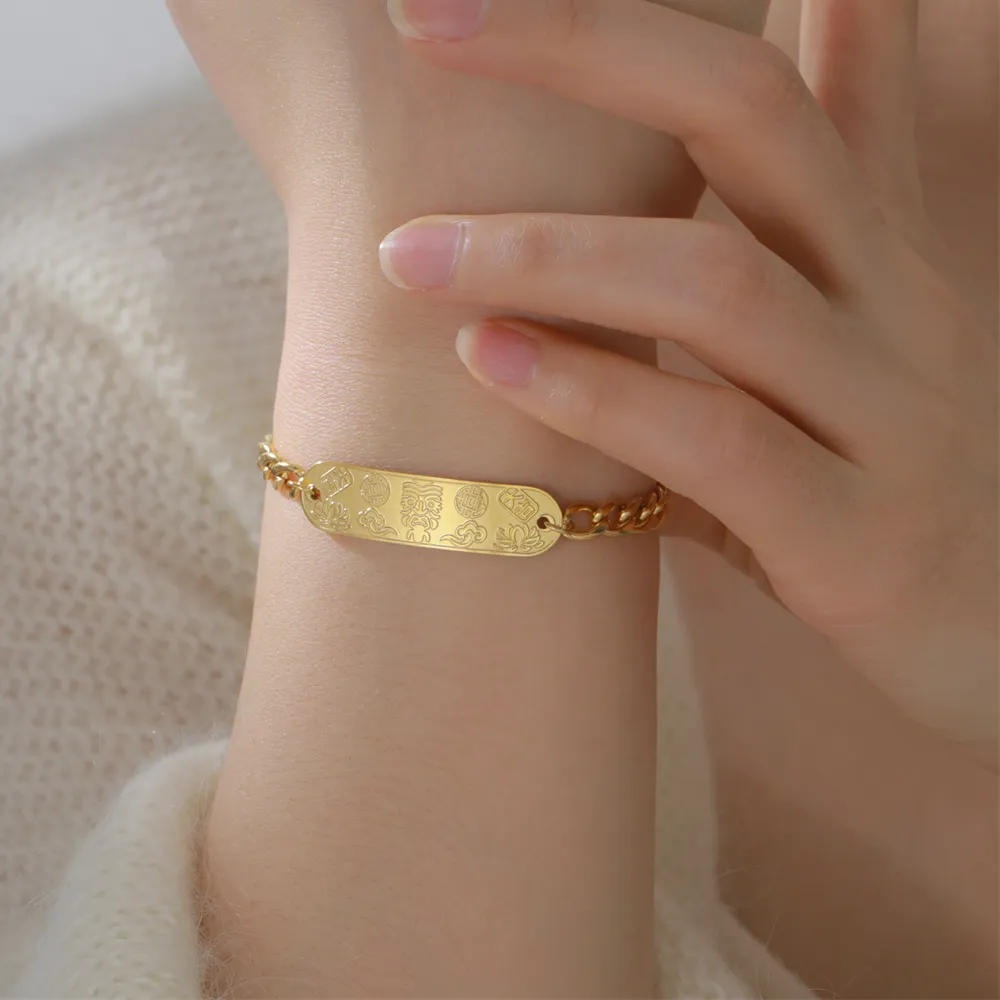 Authentic Lotus Flower Bracelets Buddhist Zakiraam Symbol Bracelet for Women Men Cloud Good Lucky Amulet