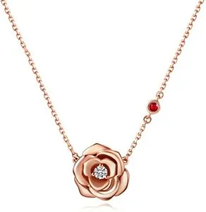 Authentic Radiant Blossom of Rose Gold and Light Pendant