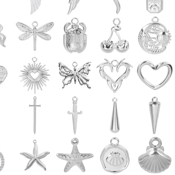 Authentic 10pcs/Lot No Fade Metal Charm Sword Marine Organism Stainless Steel Pendants For Jewelry Making Supplies Animal Charms Findings