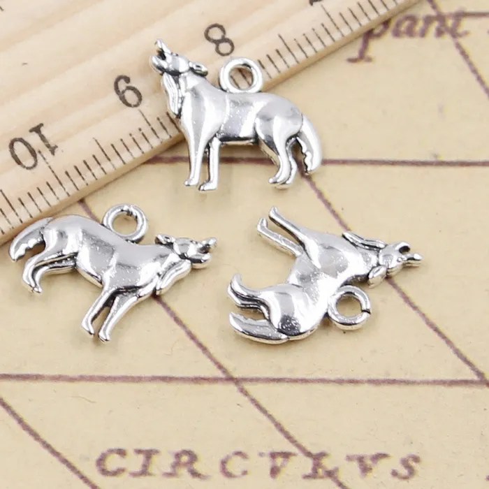 Authentic 20pcs Charms Roaring Wolf 15x17mm Tibetan Silver Color Pendants Antique Jewelry Making DIY Handmade Craft