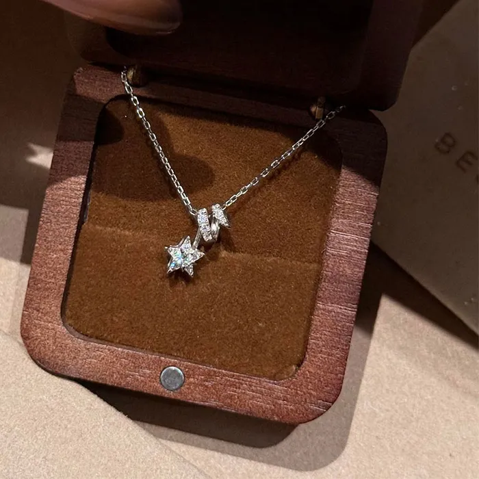Authentic Celestial Orbit Shooting Star Moissanite Pendant