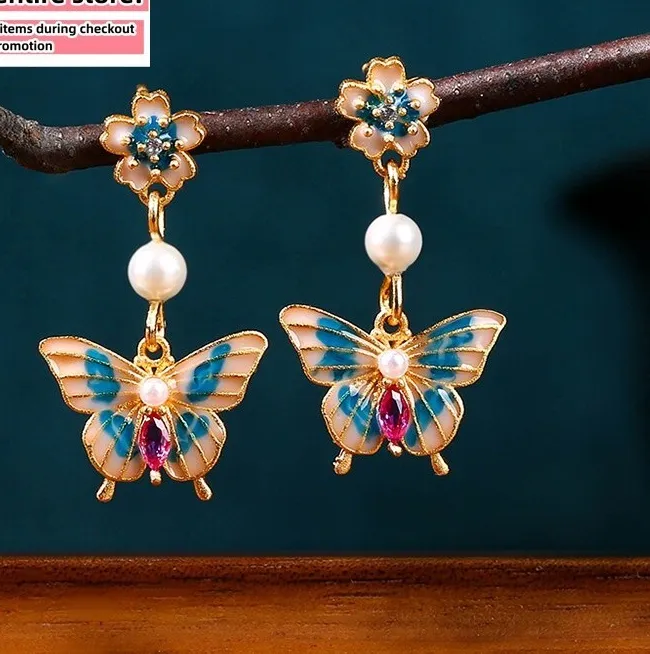 Authentic Ethereal Blossom & Pearl Sanctuary Gold-Plated Drop Earrings