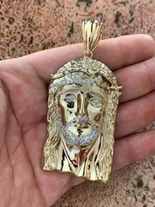 Authentic The Golden Radiance of Devotion: 14k Gold Plated Sterling Silver Jesus Piece