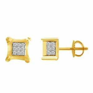 Authentic Radiant Quadrant: 10K Gold-Plated Diamond Talisman Earrings