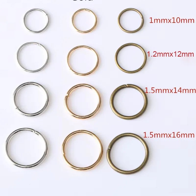 Authentic 100Pcs/lot 10/12/14/16mm Big Iron Metal Open Single Loops Jump Split Rings For Connectors Jewelry Chains Making Findings Diy