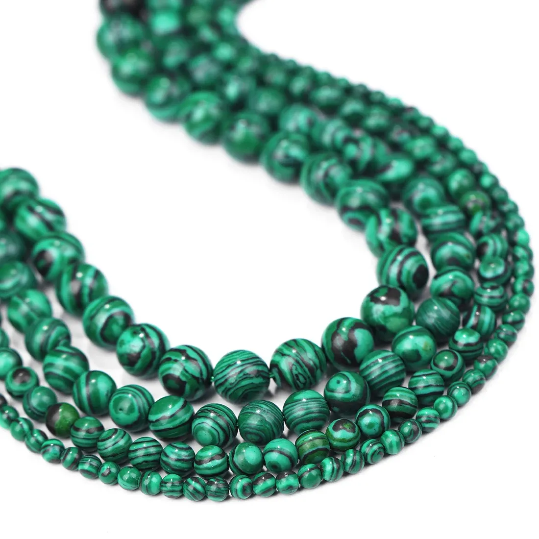 Authentic Mystic Green Malachite Spacer Beads – 4‑12mm Soul‑Altering Amulet Gems