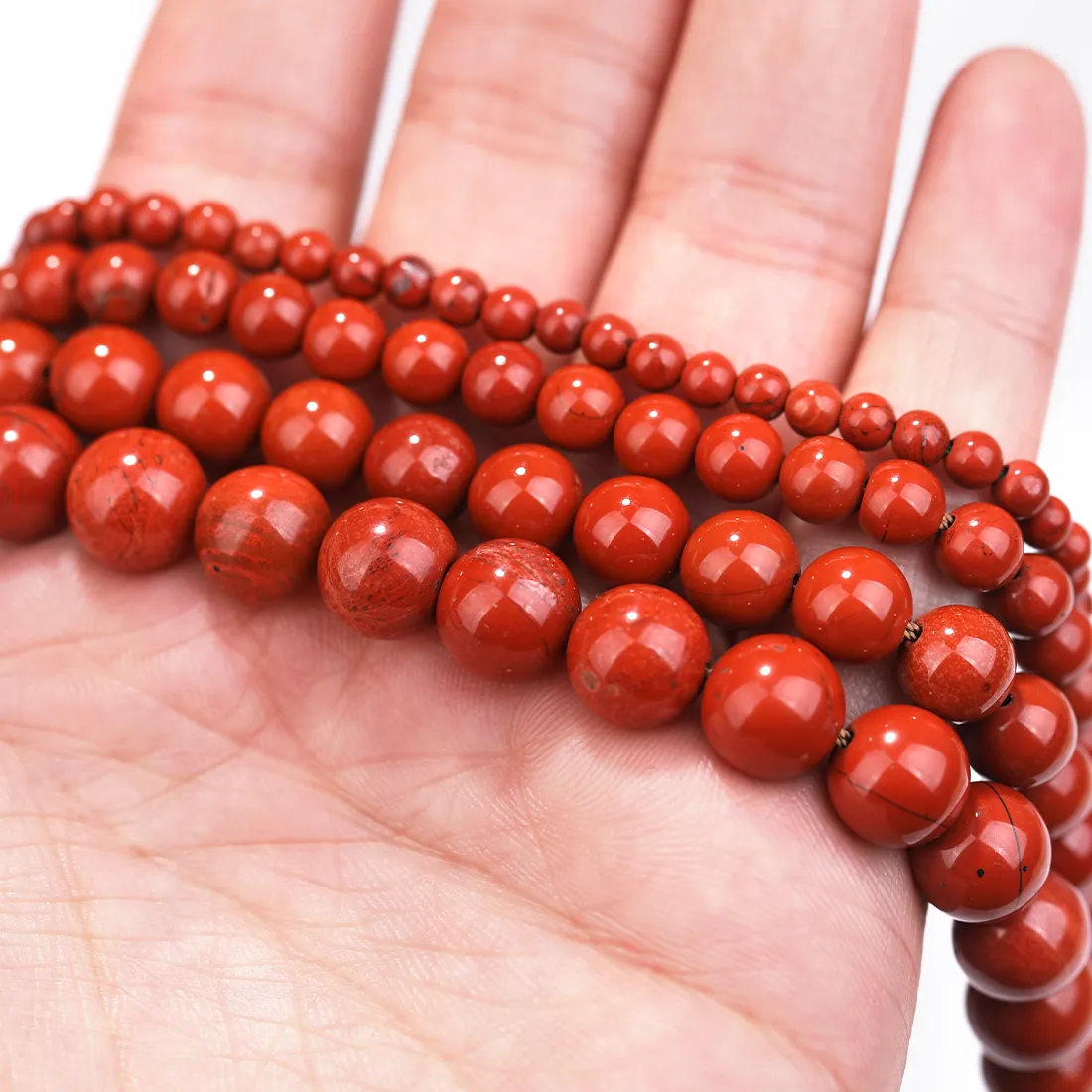 Authentic Natural Red Jasper Round Loose Beads  Strand 4 6 8 10 12MM Pick Size For Jewelry Making Bracelet Necklace Handmade Fait main per