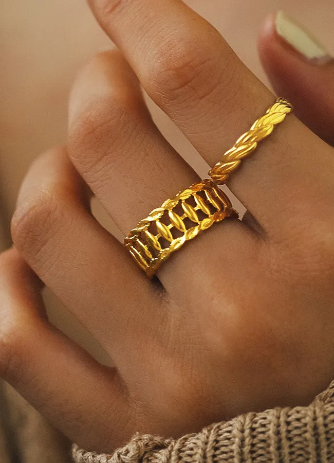 Authentic The Sovereign Cross: Minimalist Titanium Open Ring