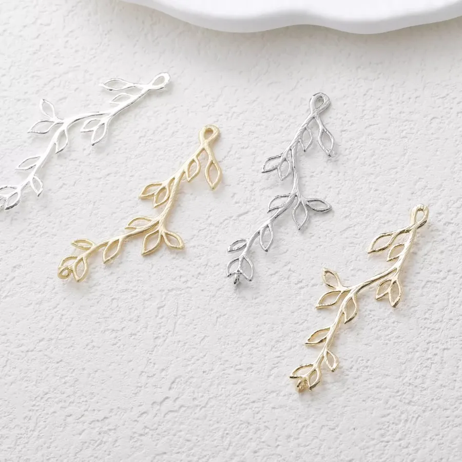 Authentic Whispering Branches of Abundance: 4 Dainty Leaf Charms