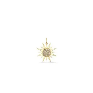Authentic Celestial Radiance Sun Starburst Diamond Amulet in Gold-Plated Sterling Silver